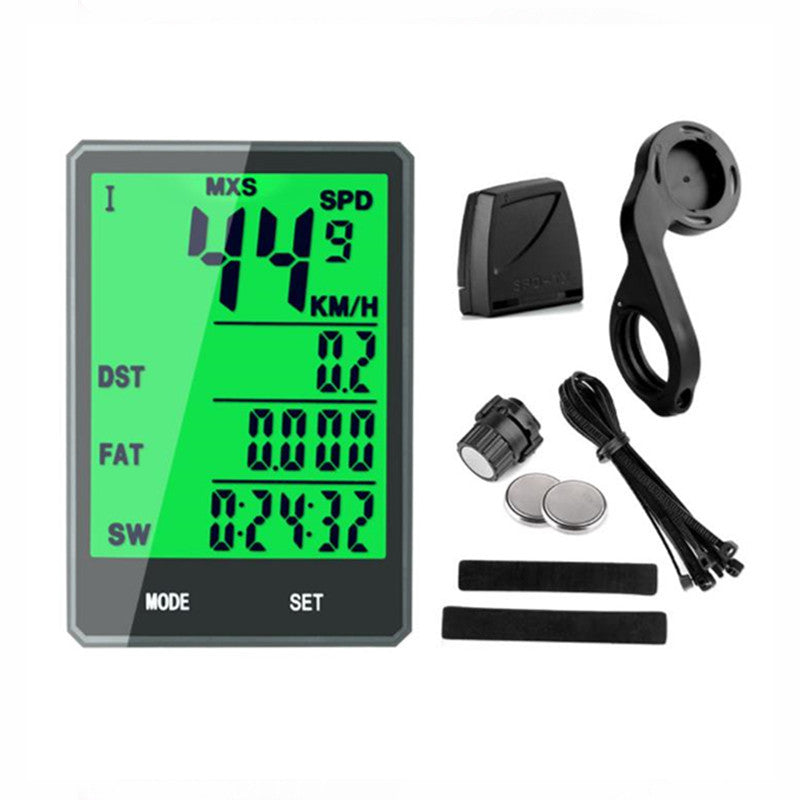 Wireless Waterproof Bicycle Computer with Backlight & Speedometer