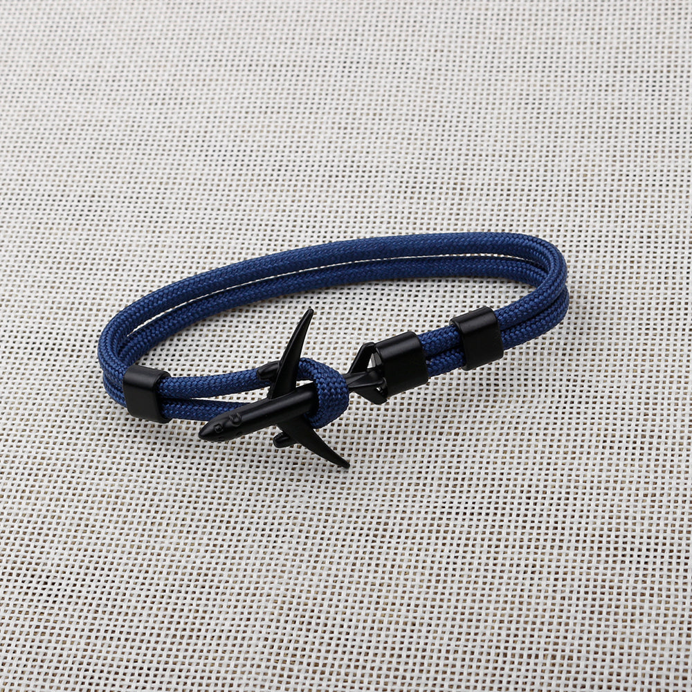 Modern Airplane Anchor Paracord Bracelet Nautical Rope Accessory