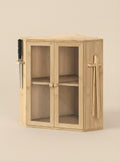 2-Tier Bamboo Bread Box with Clear Doors Kitchen Organizer