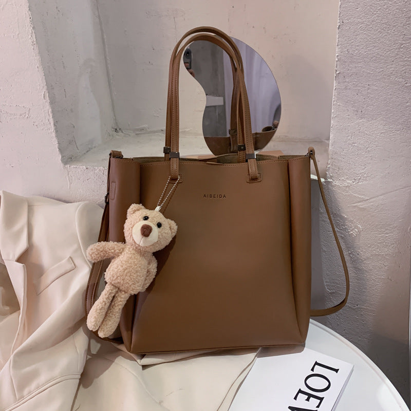 2-Piece Minimalist Handbag Set with Shoulder Bag and Purse