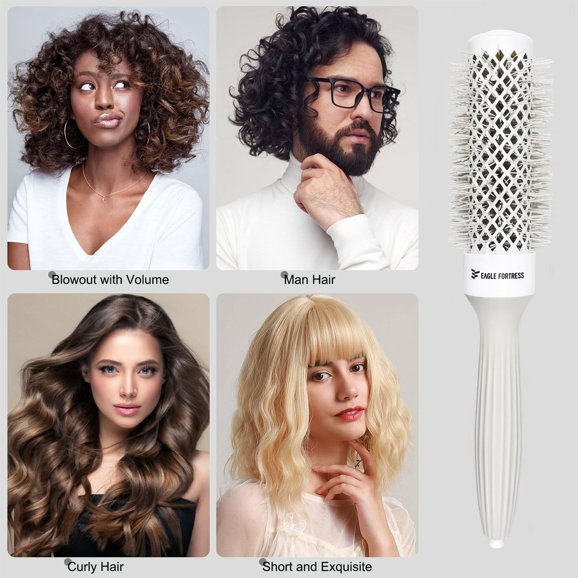 1.26in Professional Round Hair Brush for Sleek Blowouts