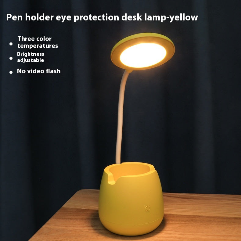 Macaroon LED Desk Lamp with Pen Holder, Eye-Care Study Light