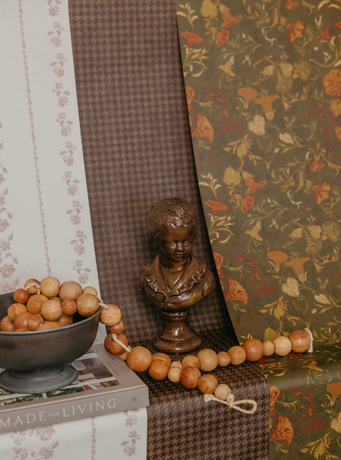 Roselle Stripe Removable Wallpaper in Brown and Cream
