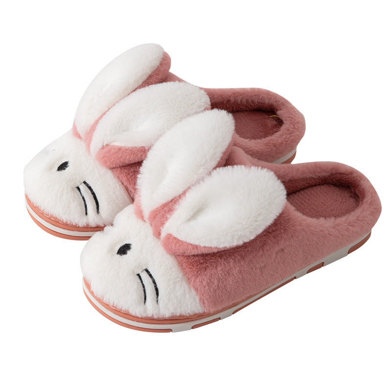 Kawaii Bunny Plush Slippers: Warm Fuzzy Faux Fur House Slides