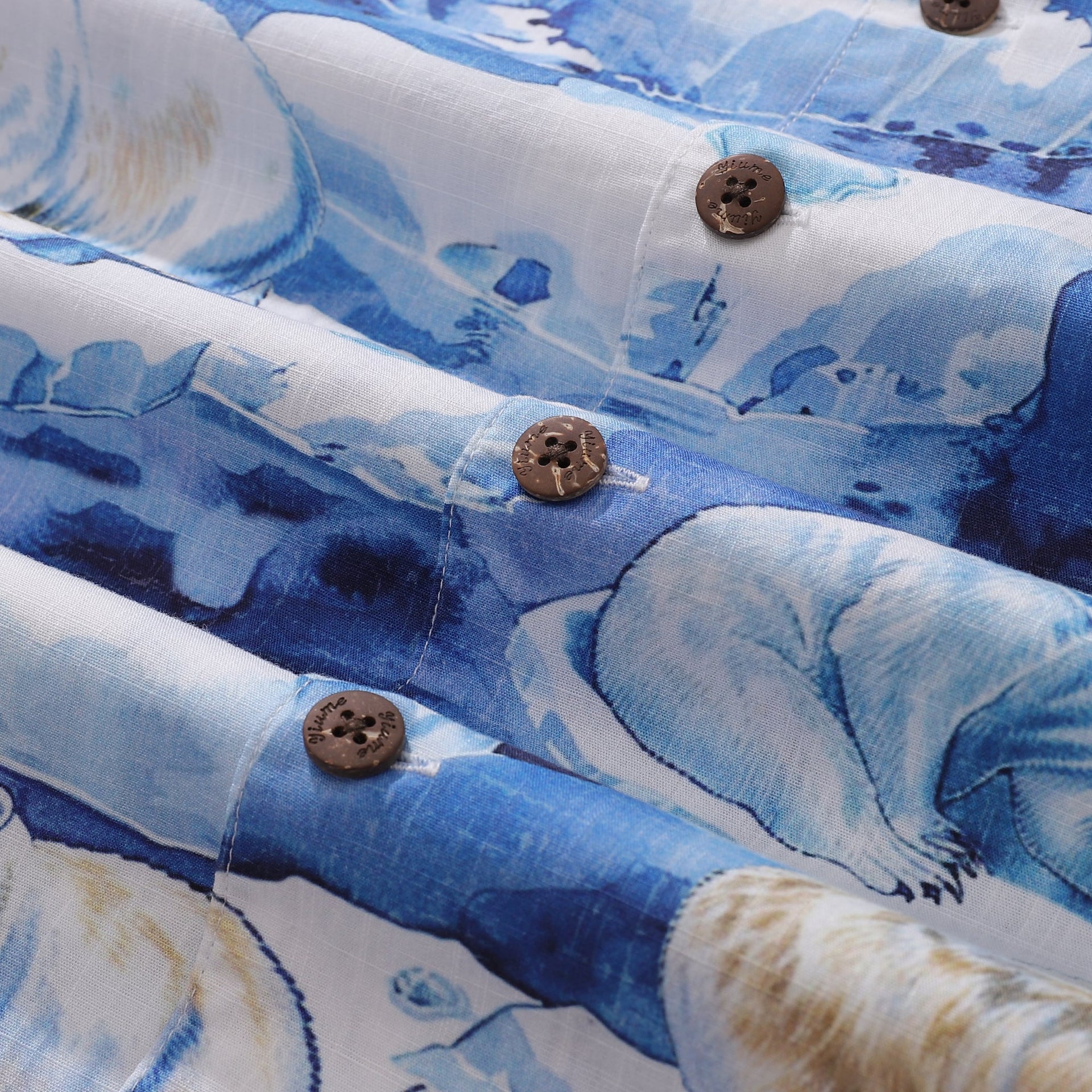 Polar Bear Melting Away Print Men's Hawaiian Shirt, 100% Cotton