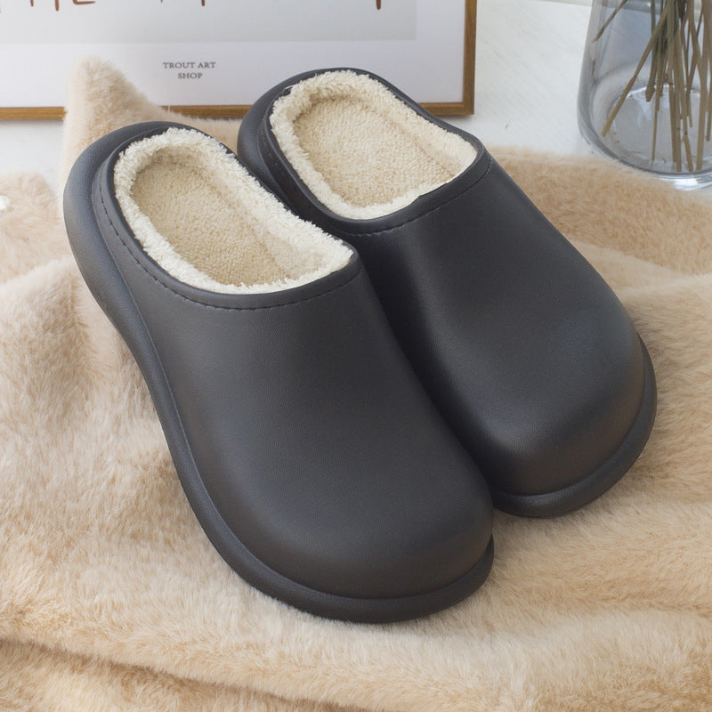 Women's 6cm Thick Sole Plush Indoor Slippers - Waterproof Clogs