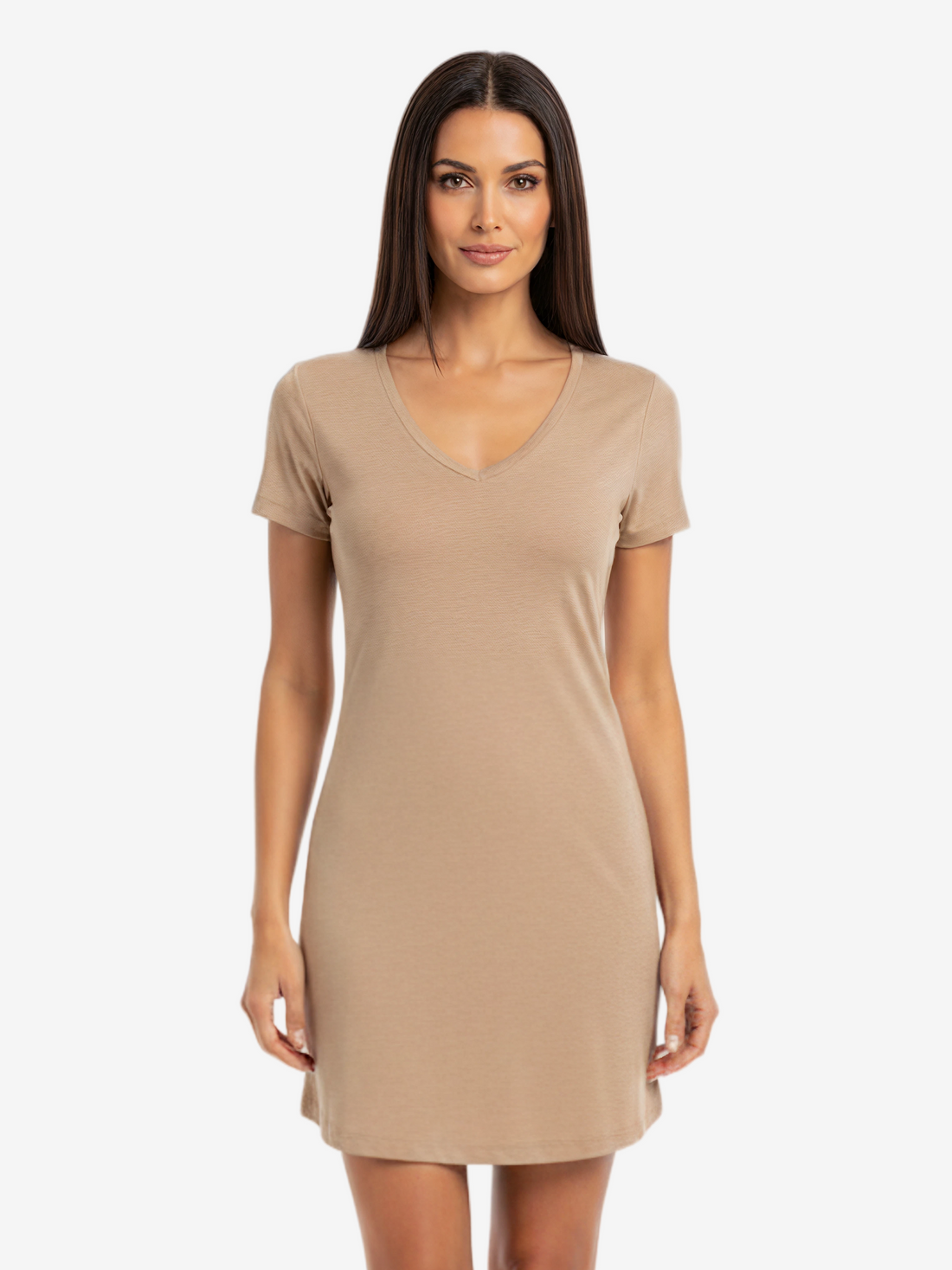 Eva V-Neck Sleepshirt in Black for Comfort and Night Sweat Relief