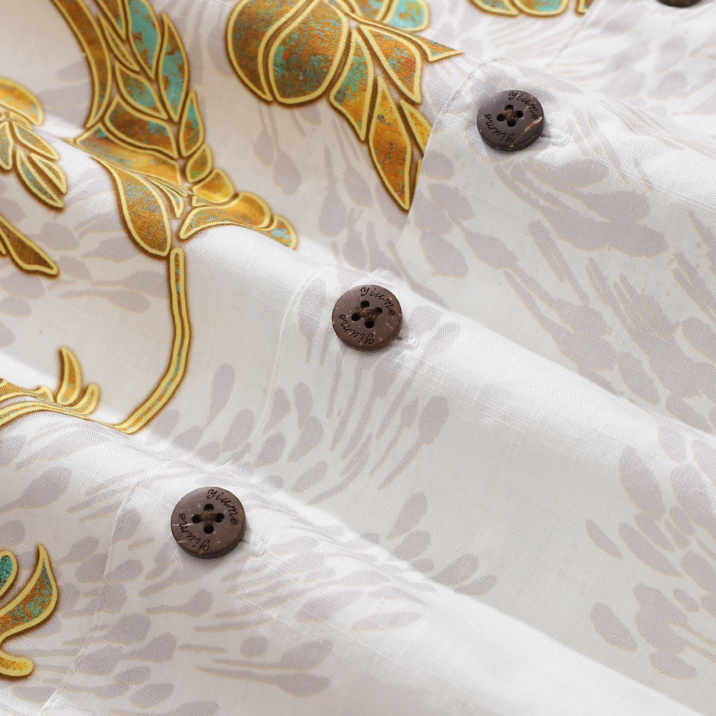 Men's Floral Hawaiian Shirt, Resort-Wear Camp Collar Cotton