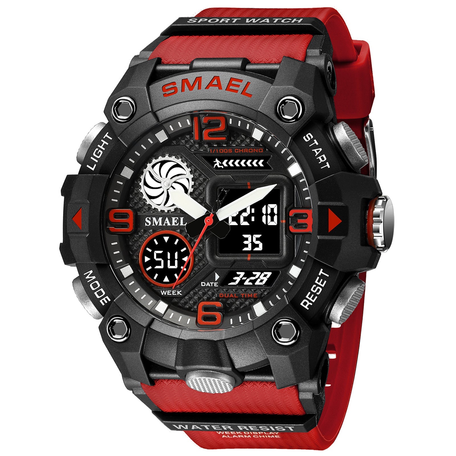 Men's Dual Time Chronograph Sport Watch 50M Water Resistant