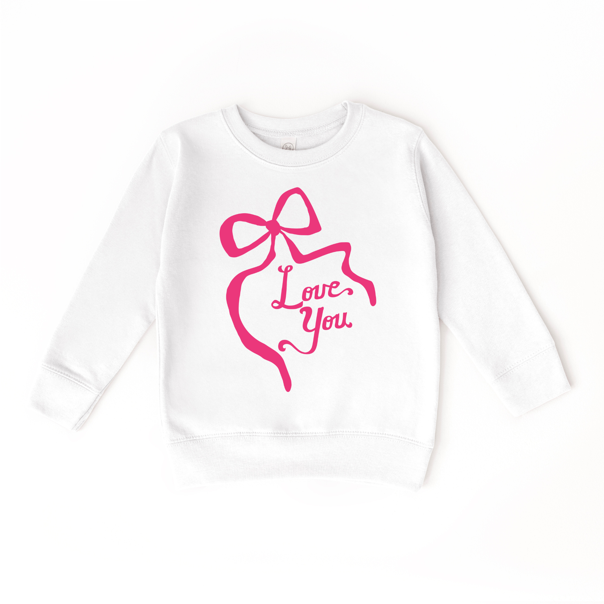 Love You Pink Coquette Bow Sweater