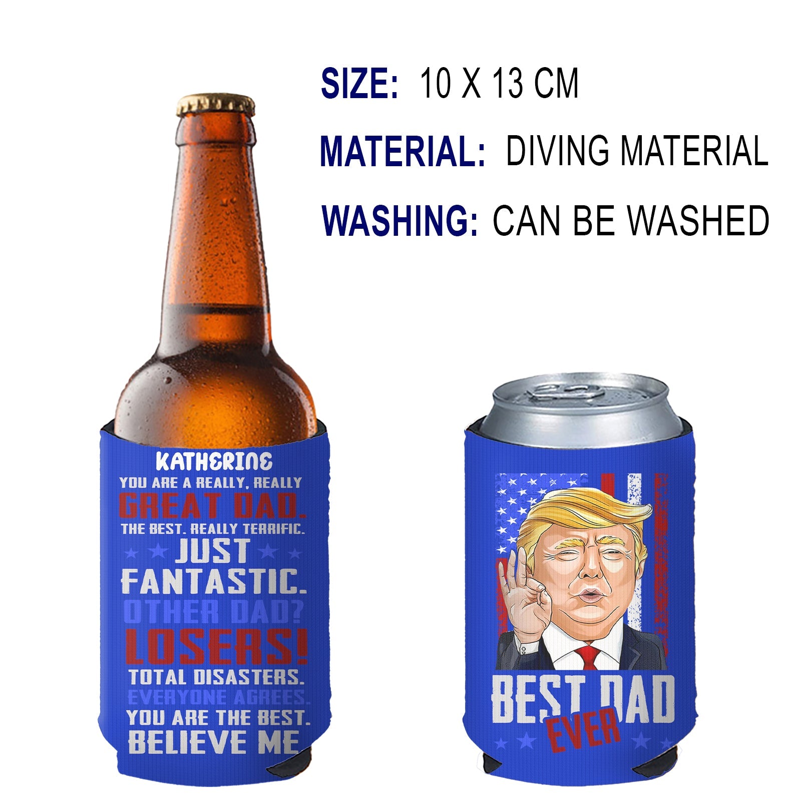 Personalized Best Dad Ever Can Cooler | Custom Funny Trump Father’s Day Gift from Son Daughter | MAGA Papa Gift Idea 682390 - GOP
