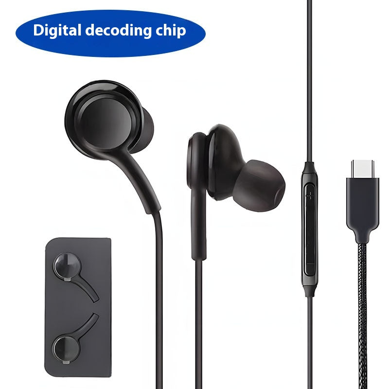 Stereo In-Ear Headphones with Mic & Noise Isolation - Black