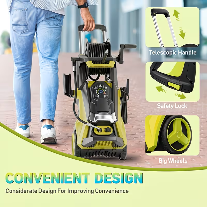 4500 PSI Electric Pressure Washer with Foam Cannon and Hose Reel