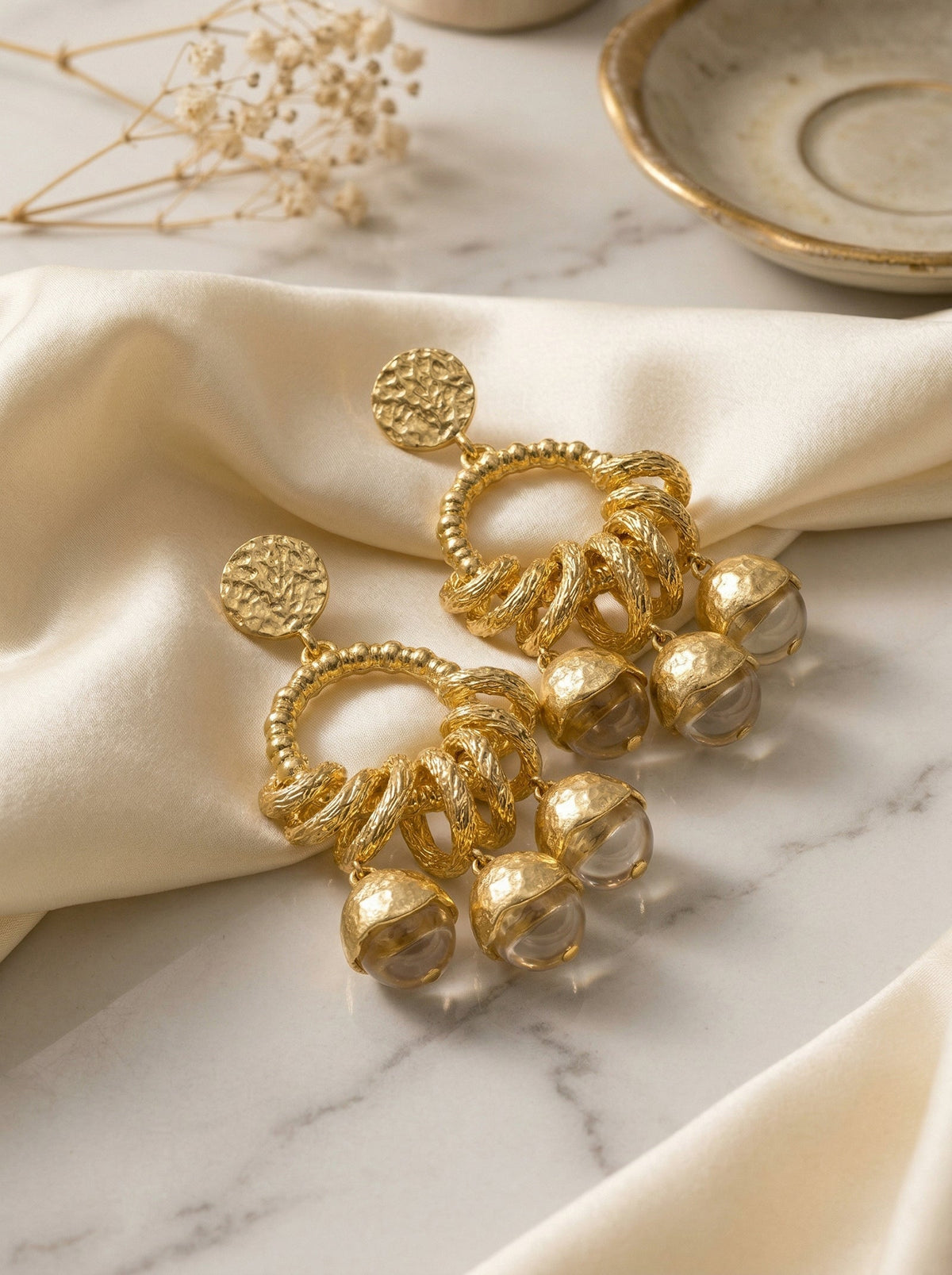 Vintage Fruit Charm Statement Earrings