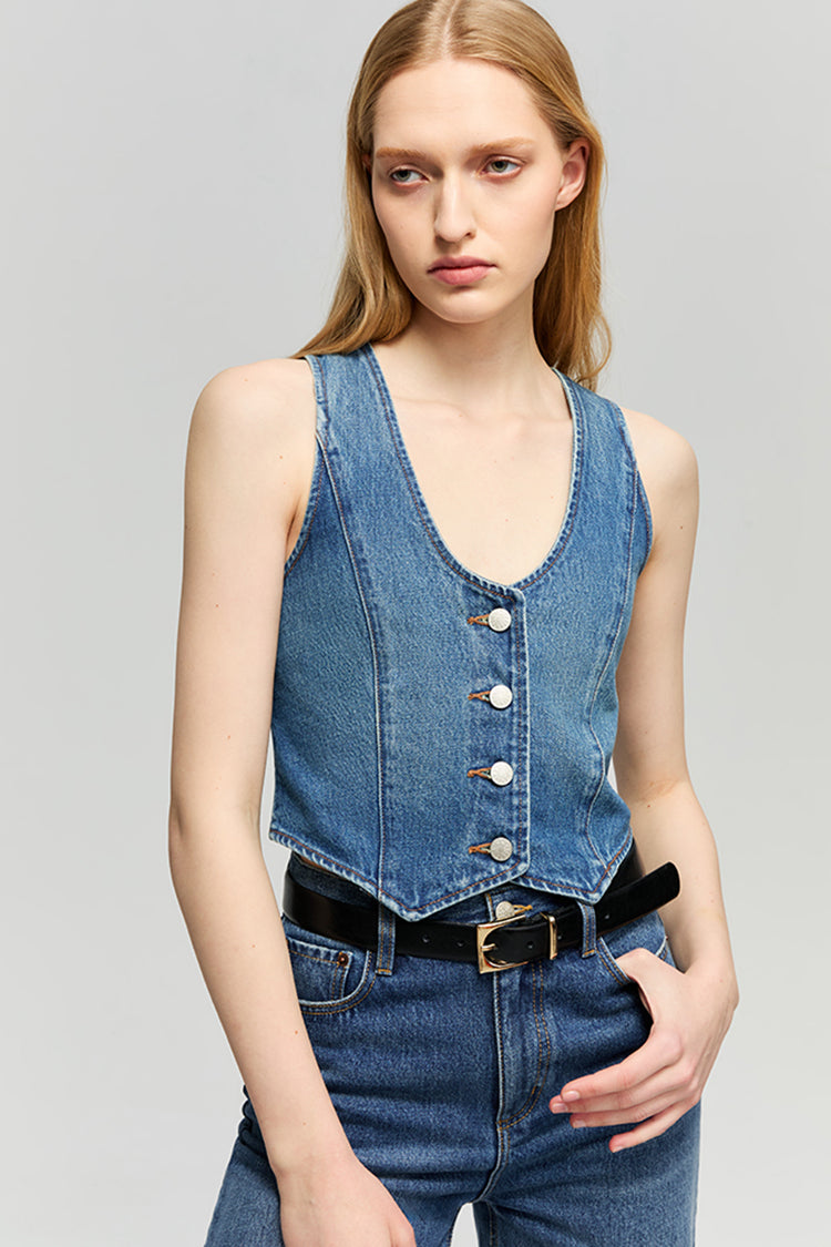 Mid-Weight Denim Vest in Go Your Own Way