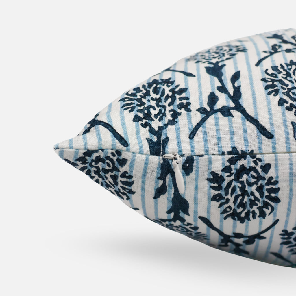 Nikhar Pure Linen Throw Pillow Cover in Azure Blue