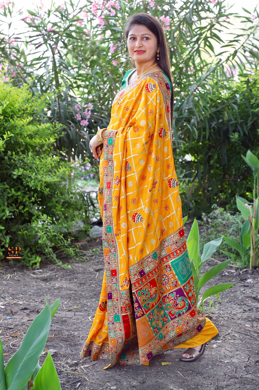 Yellow Dola Silk Saree with Embroidery and Jacquard Lace