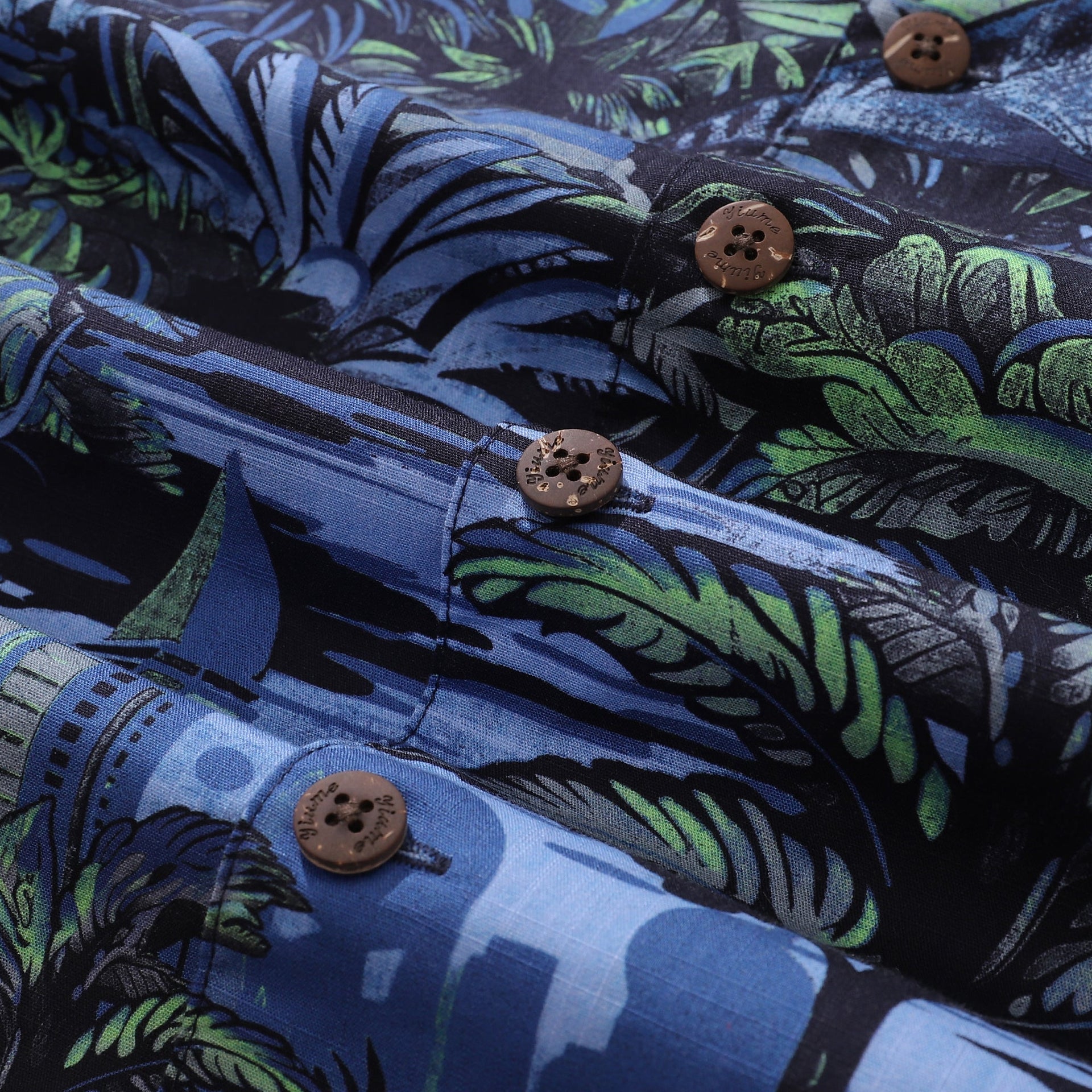 Men's Tropical Mirage Dinosaur Print Camp Collar Cotton Shirt