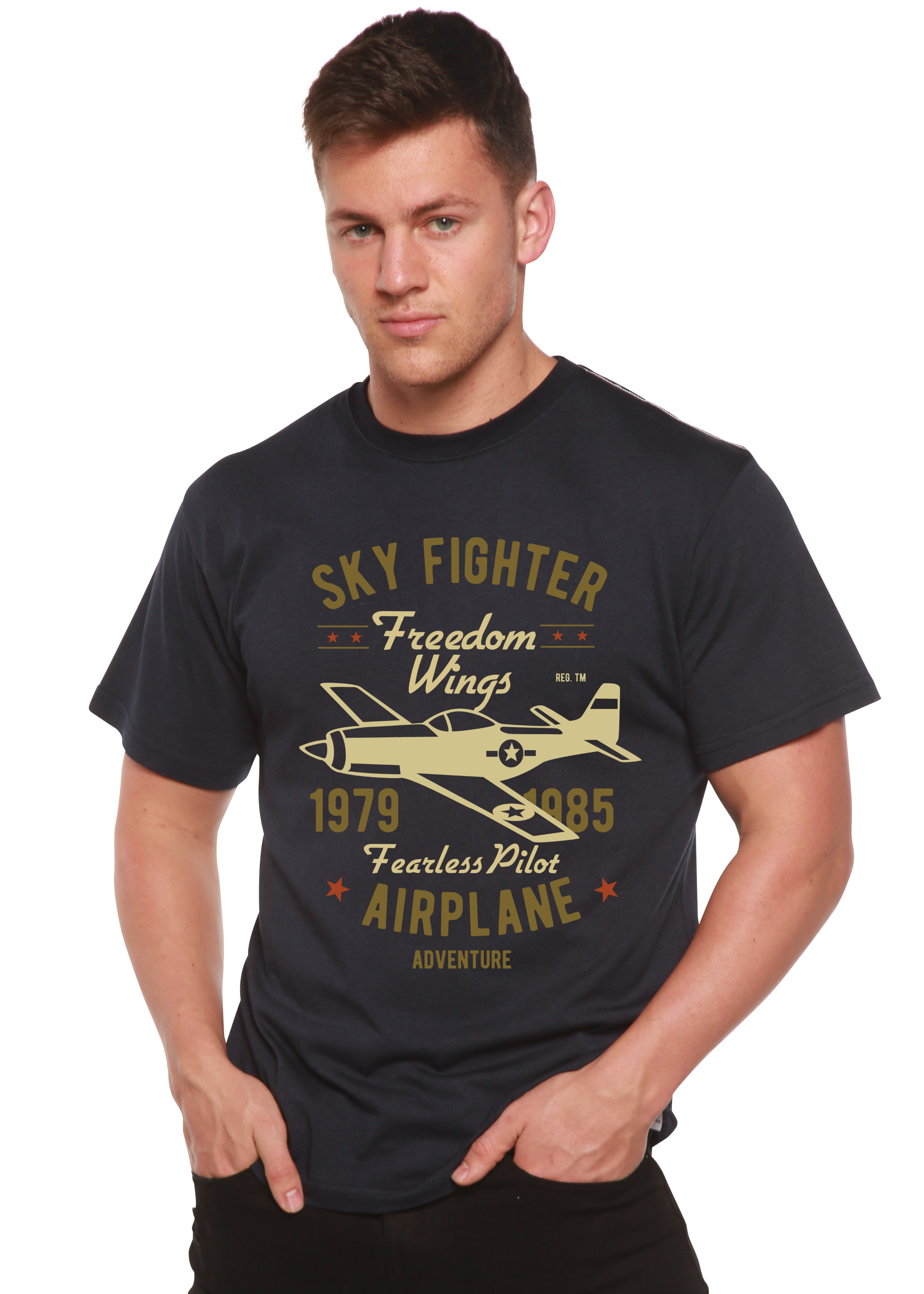 Sky Fighter Men's Bamboo Viscose Graphic T-Shirt