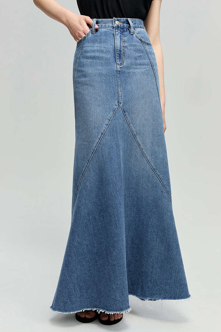 Express Yourself Asymmetrical Denim Skirt