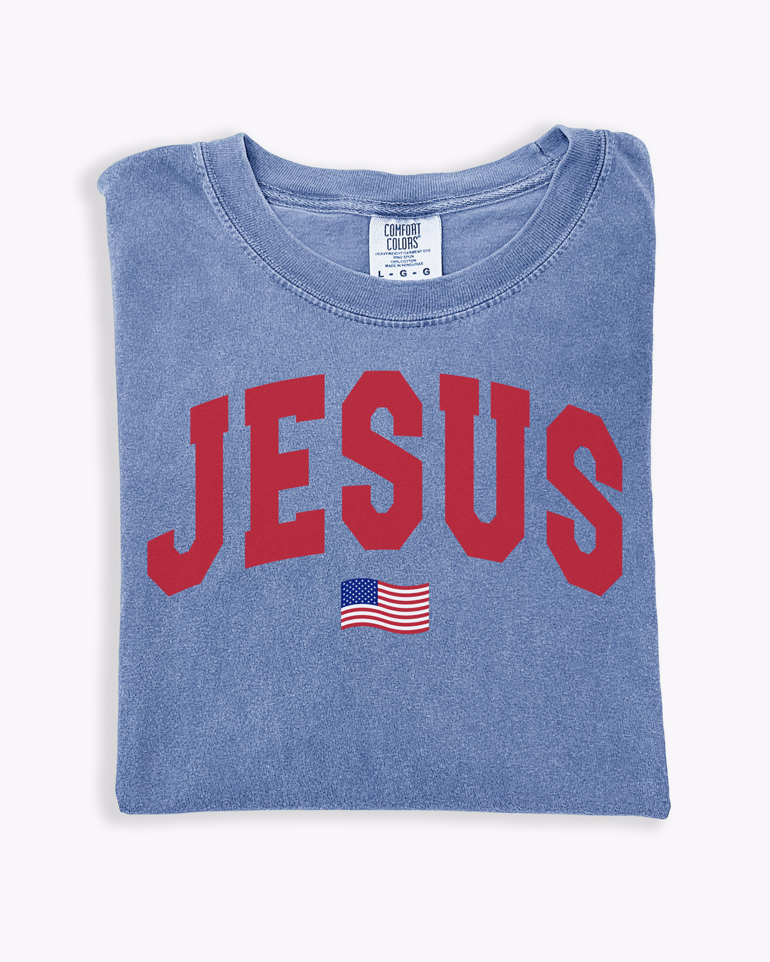 Jesus Flag Unisex Tee - Comfort Colors Heavyweight Cotton Shirt
