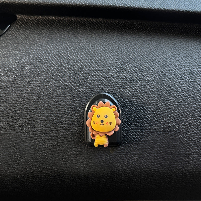 2 Pcs Cartoon Car Dashboard Hooks Mini Adhesive Organizer Hangers