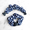 Gingham Navy Buckle Scrunchie Hair Tie
