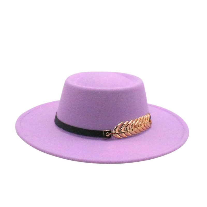 Foldable Short Brim Fedora Hat for Autumn and Winter