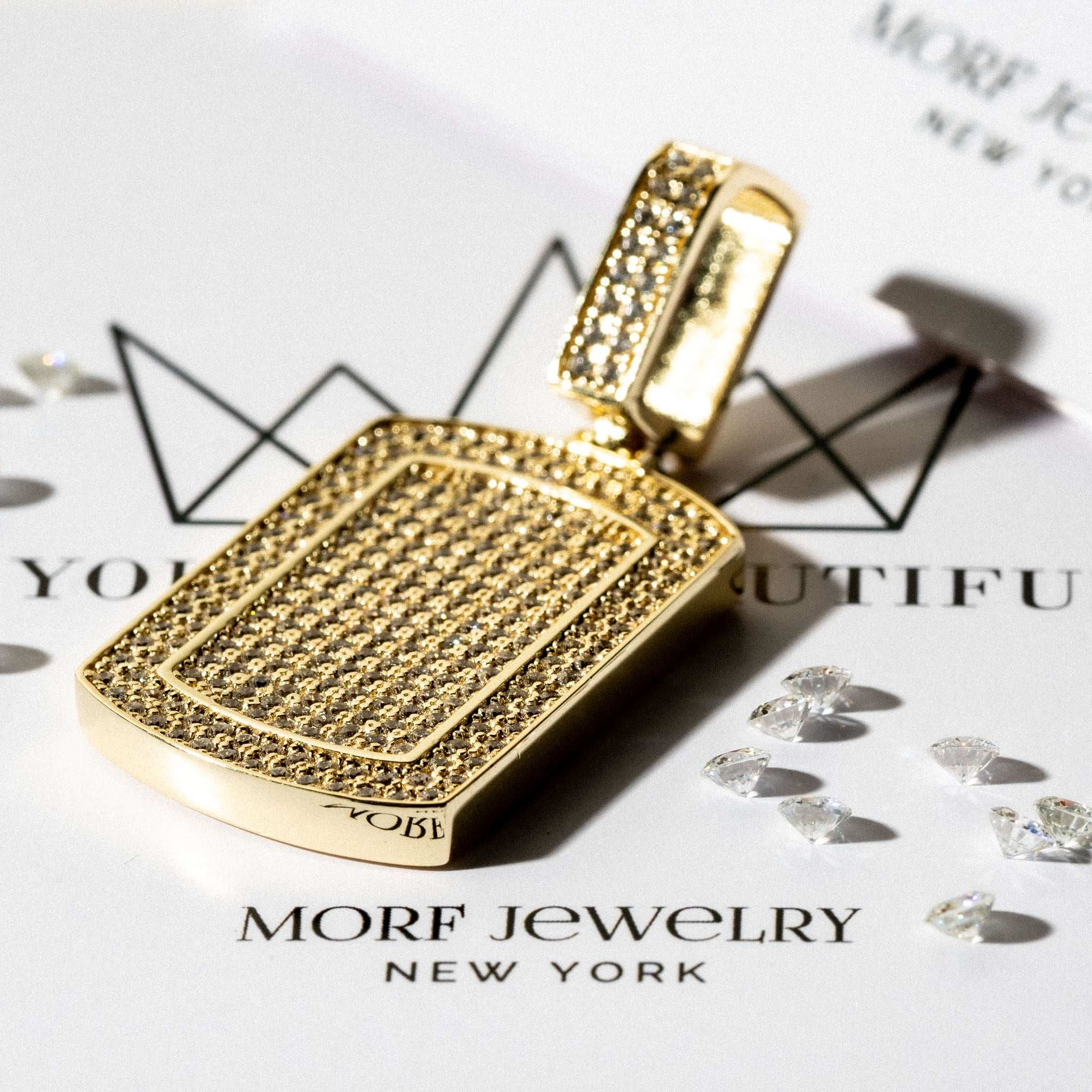 Dog Tag Pendant Hip Hop 925 Sterling Silver