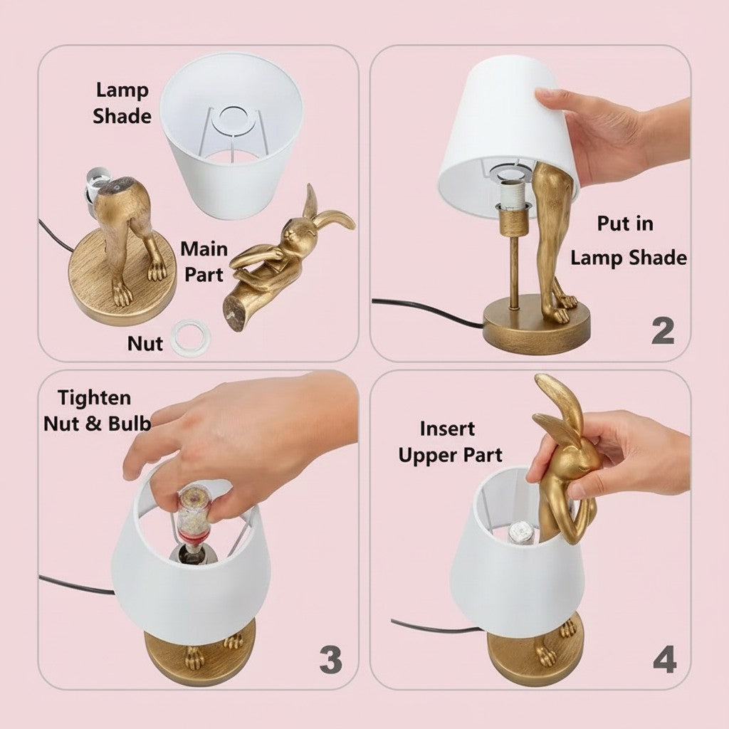 Modern Bunny Table Lamp with Adjustable Ambient Lighting