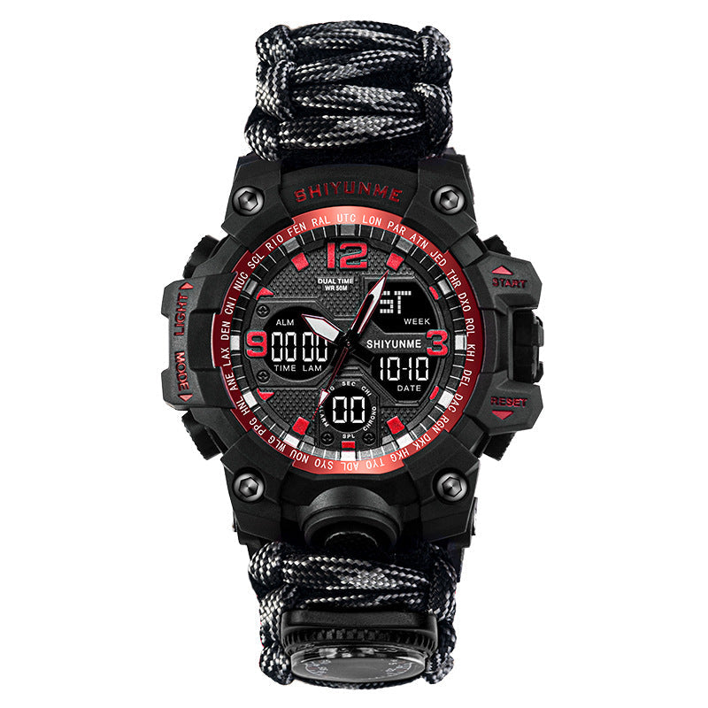 Tactical 6-in-1 Survival Sports Watch With Compass and Whistle