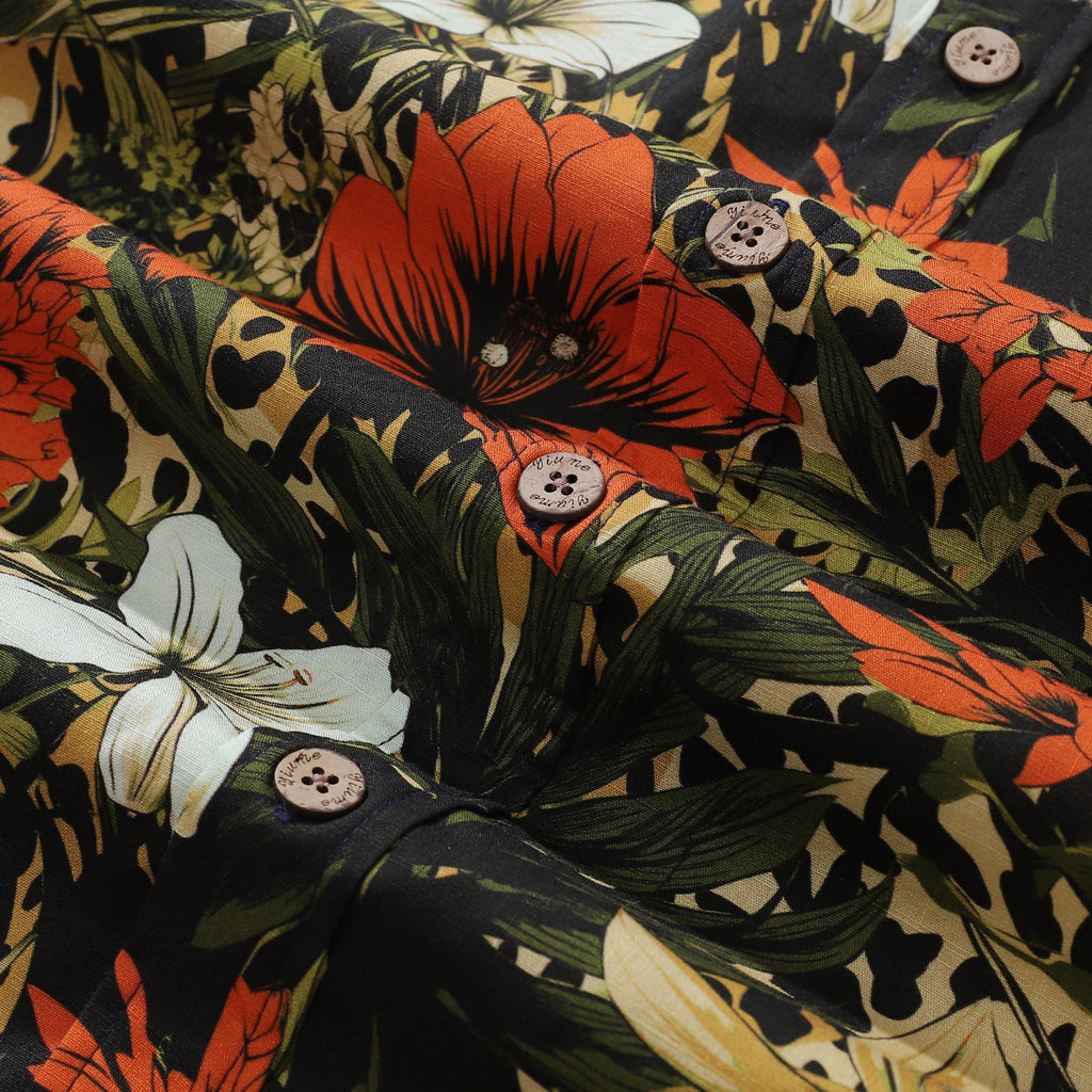 Tropical Rhythm Men’s Cotton Button-Down Short Sleeve Shirt