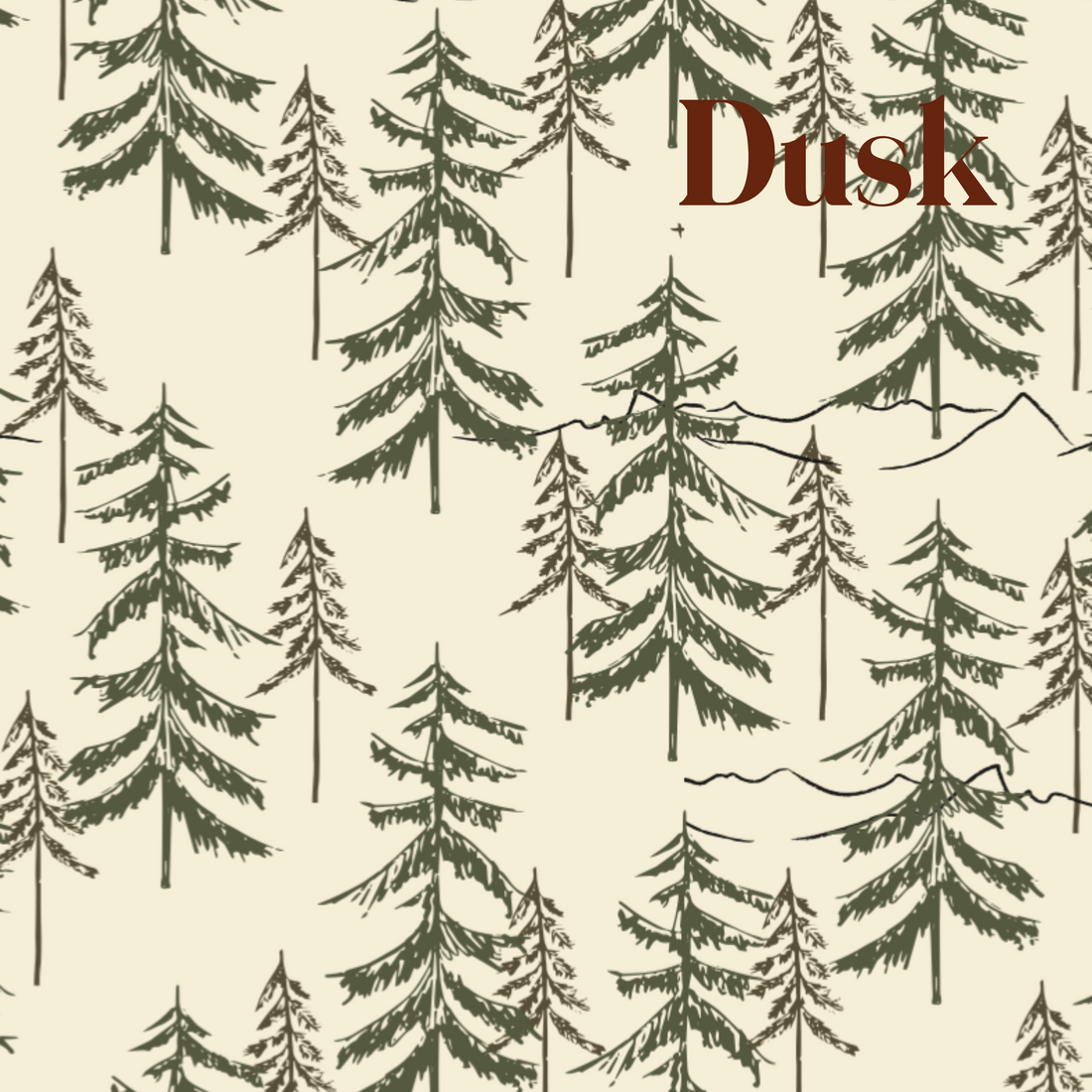 Cascade Nature-Inspired Wallpaper in Olive Green and White