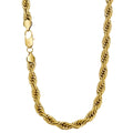 14K Gold-Plated Mens Hip-Hop Flat-Clasp Rope Necklace