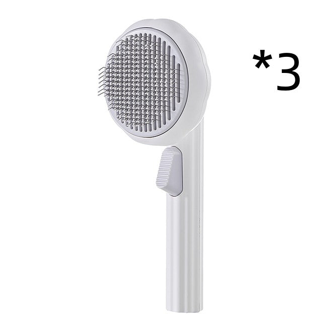 Modern Minimalist Self-Cleaning Pet Grooming Brush - 8-Inch Comb