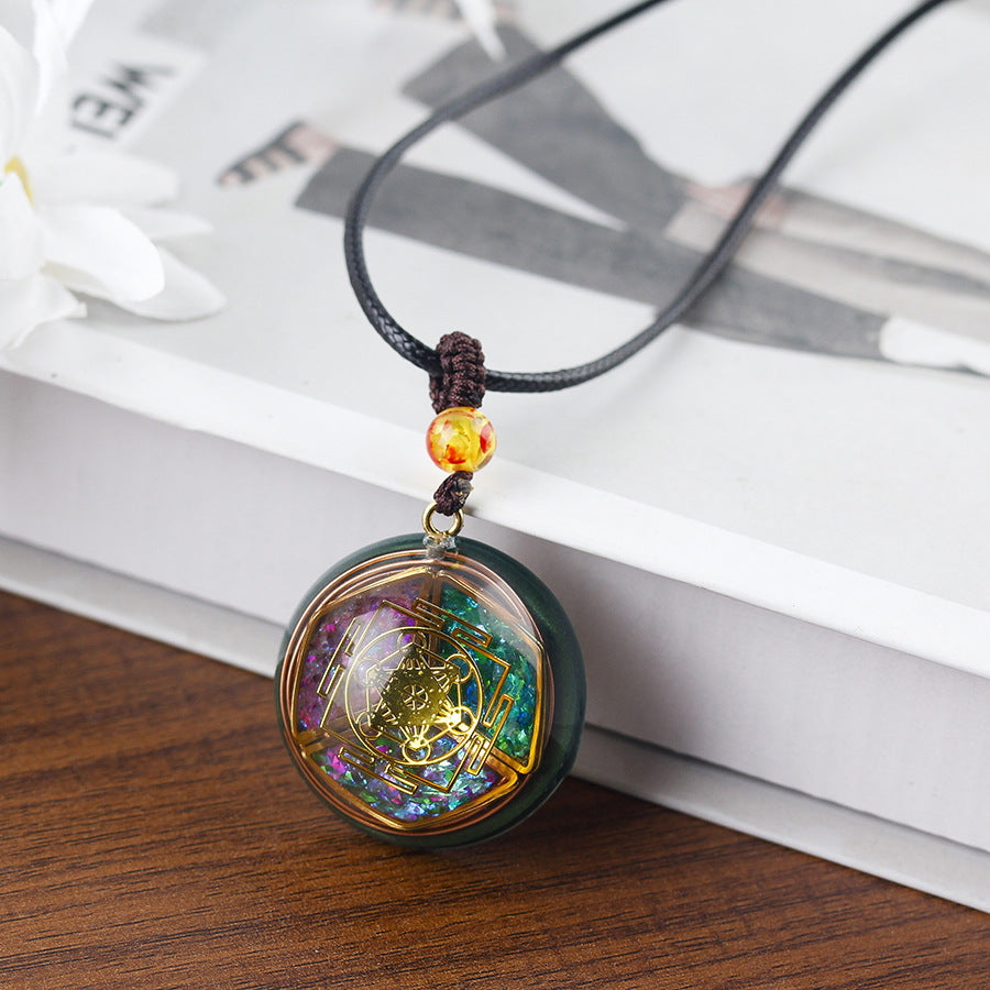Foreign Trade Natural Crystal Glue Pendant Handmade Orgone Energy Necklace Christmas Gift Cross-Border New Product
