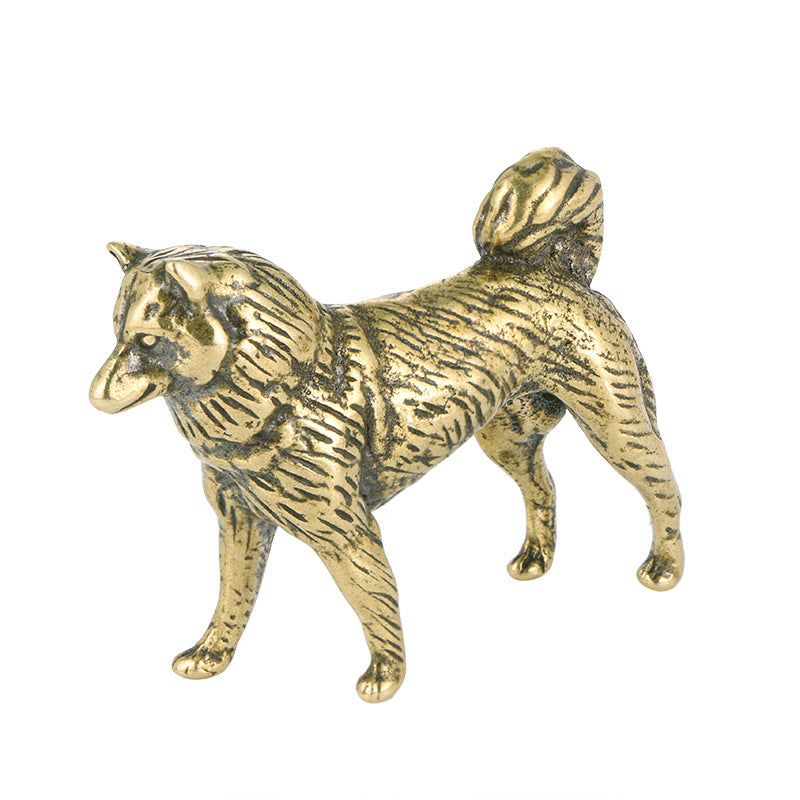 Old Solid Copper Zodiac Dog Pure Copper Ornaments