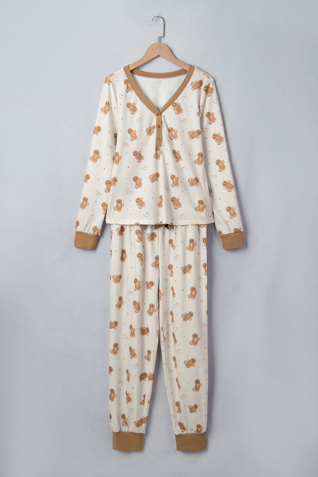 Christmas Gingerbread Top & Pants Pajama Set