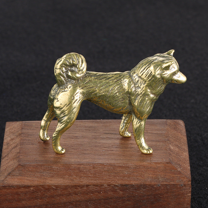 Old Solid Copper Zodiac Dog Pure Copper Ornaments