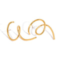 18K Gold Irregular Line Titanium Steel Stud Earrings