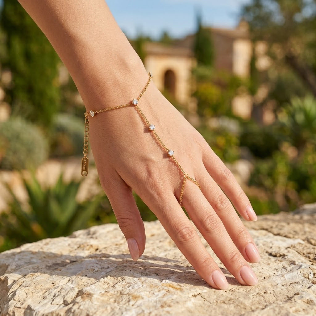 Zircon Fingerless Bracelet For Women