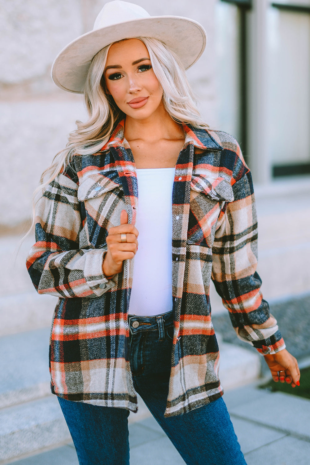 Brown Plaid Flannel Shacket | Button-Up Long Sleeve