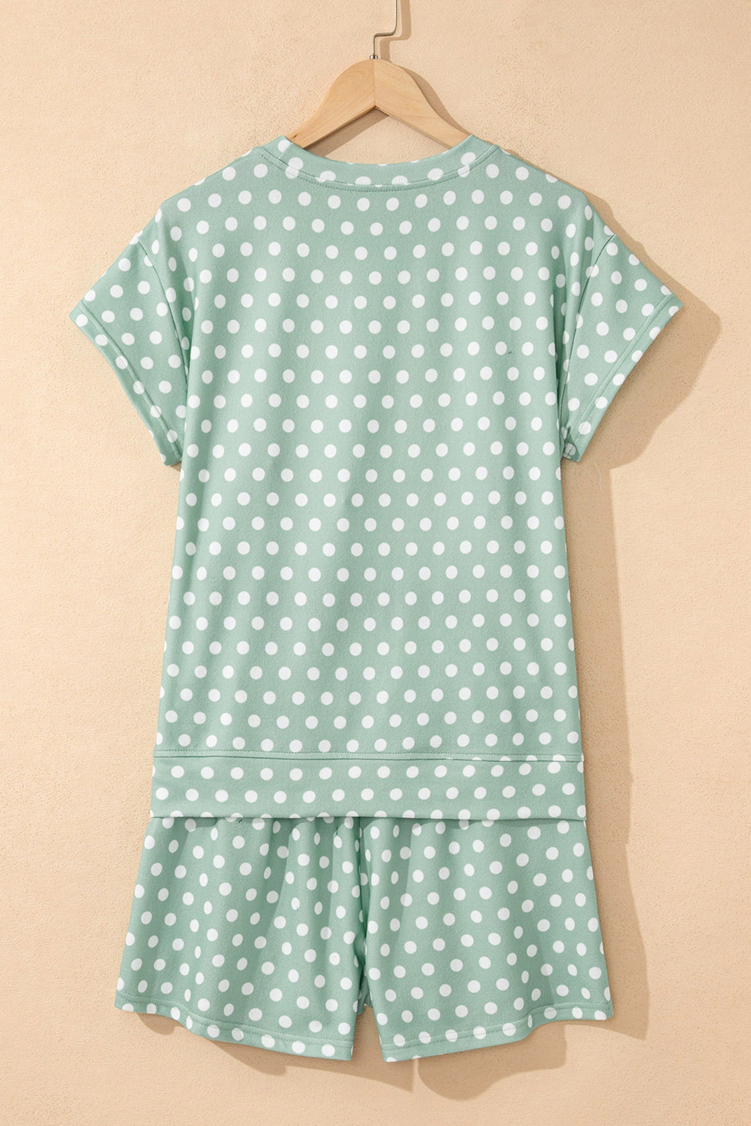 Purple Polka Dot Short Set Women's Two-Piece Casual Lounge Outfit