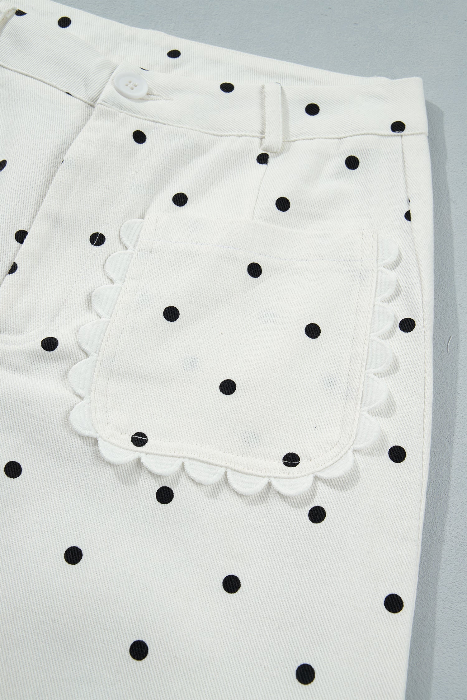 Whitley Patch Cotton Shift Pants in Black and White