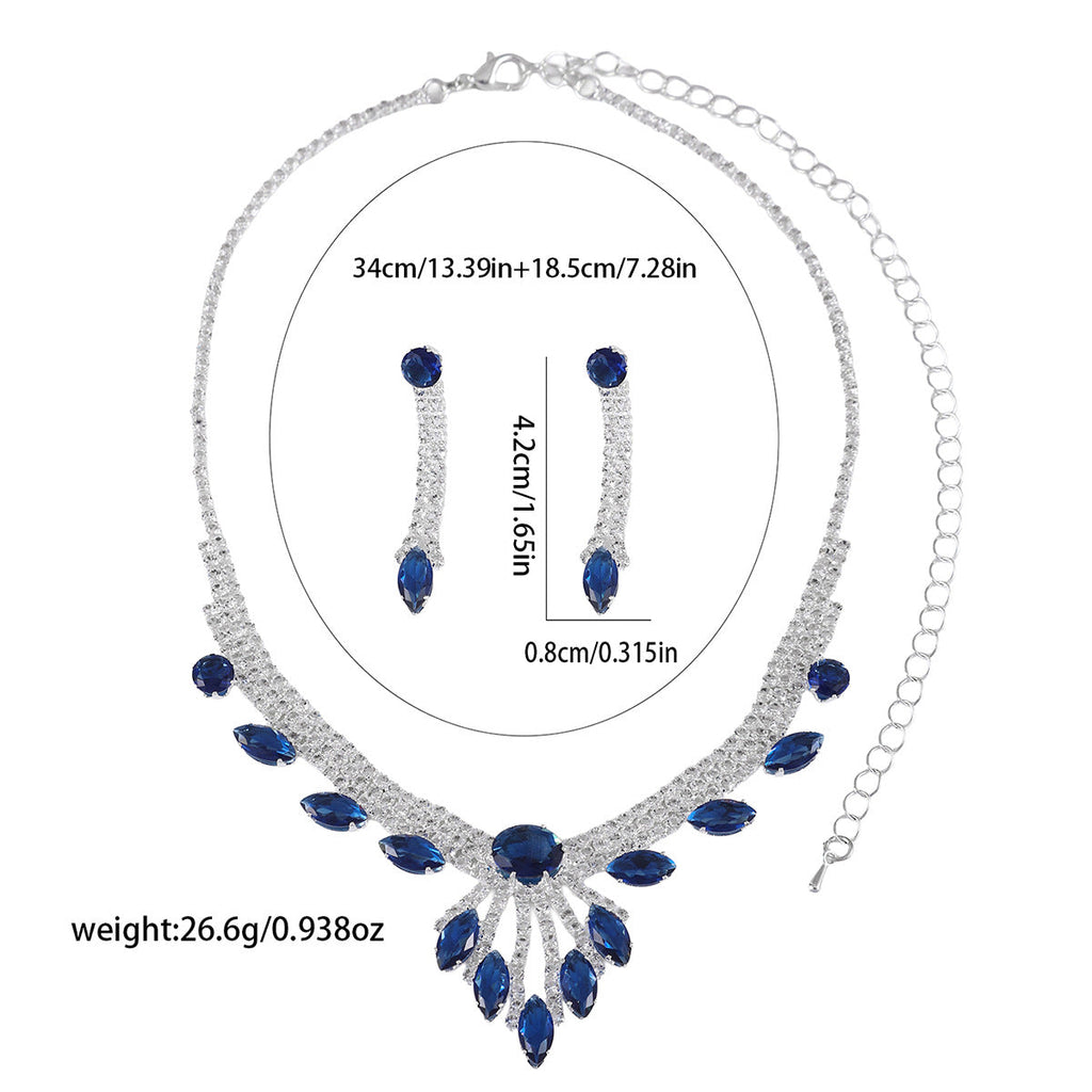 Amazon's New European And American Style Necklace, Earrings, Clavicle Chain Set, Short Style, Bridal Dress, Light Luxury Jewelry Accessories