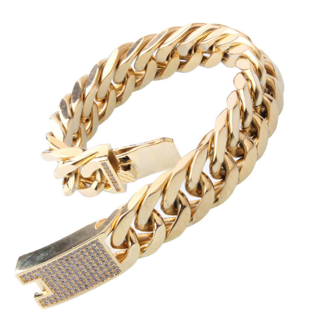 New Mens Titanium Steel And Stainless Steel Bracelet