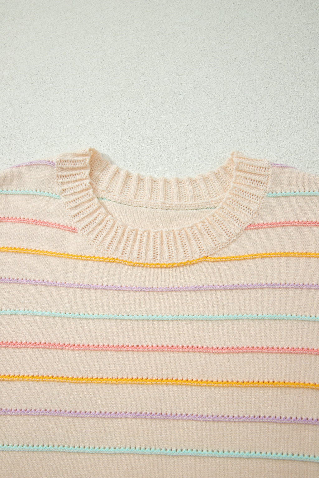 Stripe Crew Neck Long Sleeve Knit Sweater