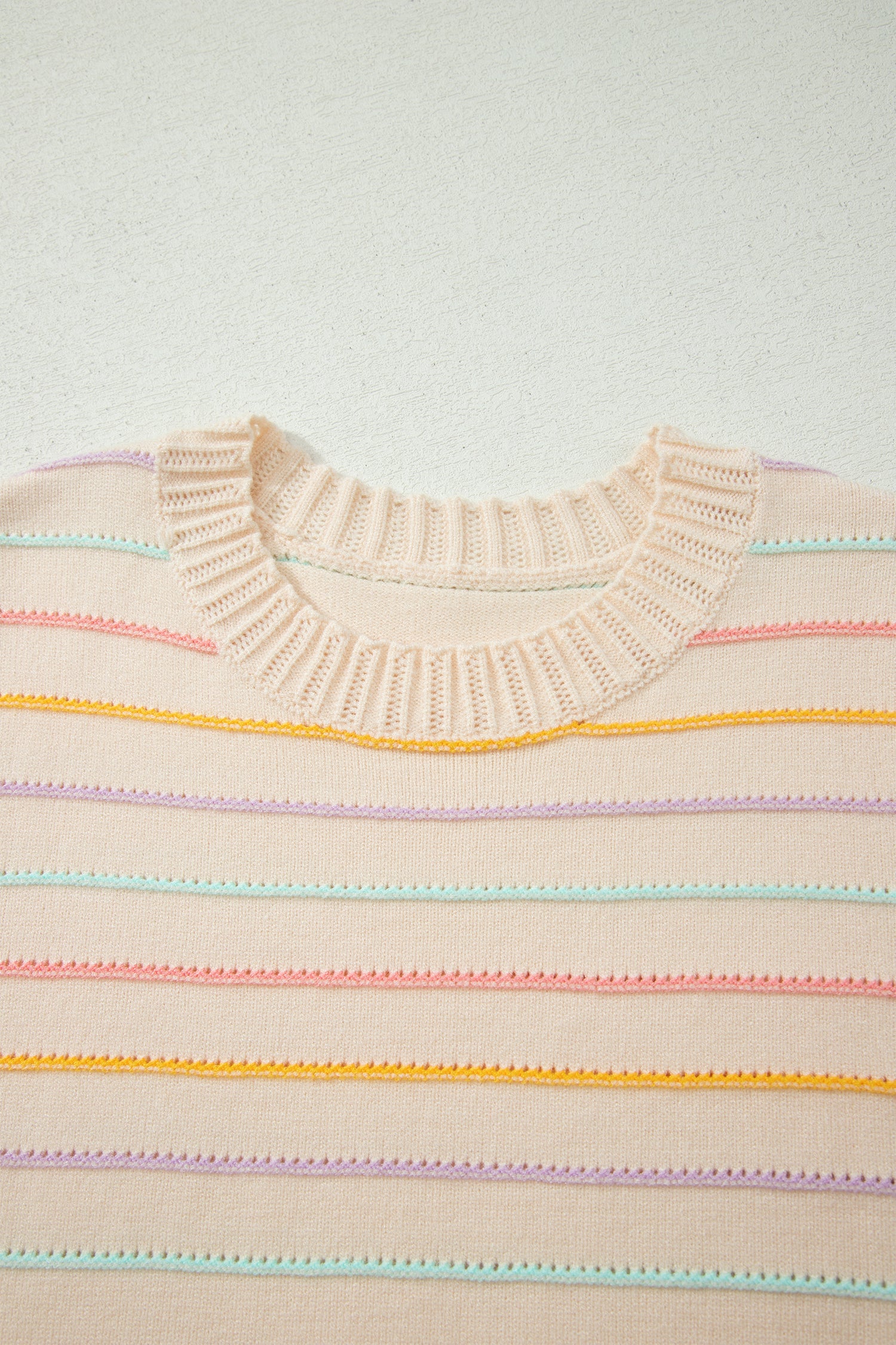 Stripe Crew Neck Long Sleeve Knit Sweater