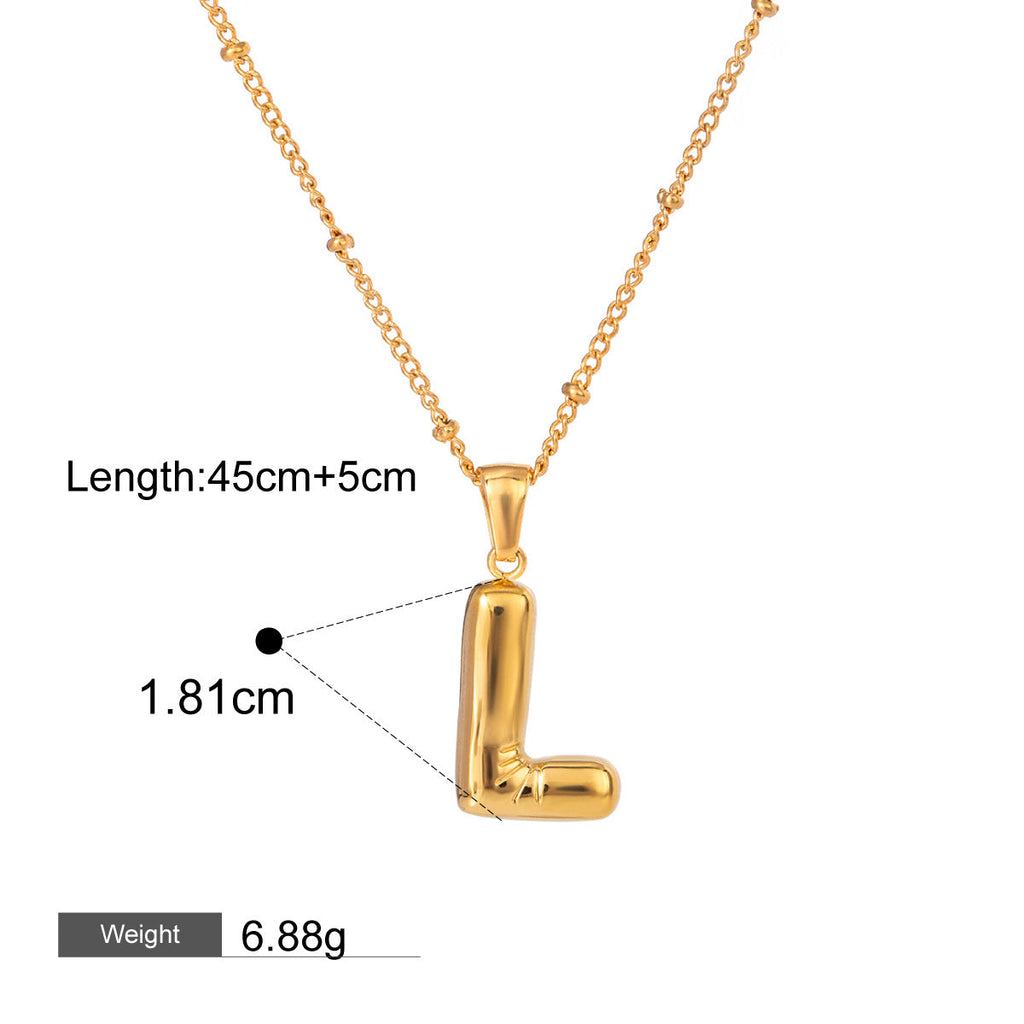 18K gold letters with birthstone design exquisite and noble necklace