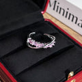 Light Luxury High Sense Full Zircon Stackable Ring, Super Sparkly Fairy Style Pave Zircon Open Adjustable Ring, Niche Exquisite Designed Band Ring